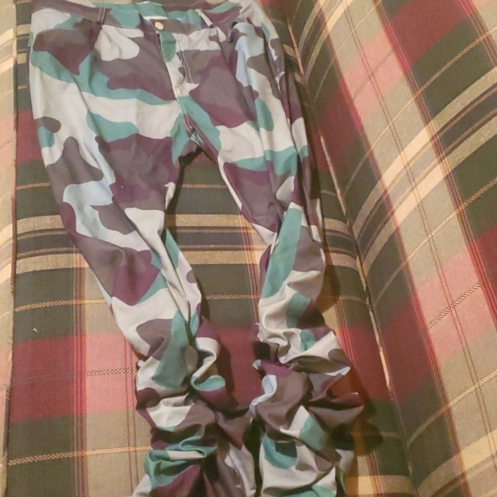 Stack pants army fatigue green large not stretchy no tag new